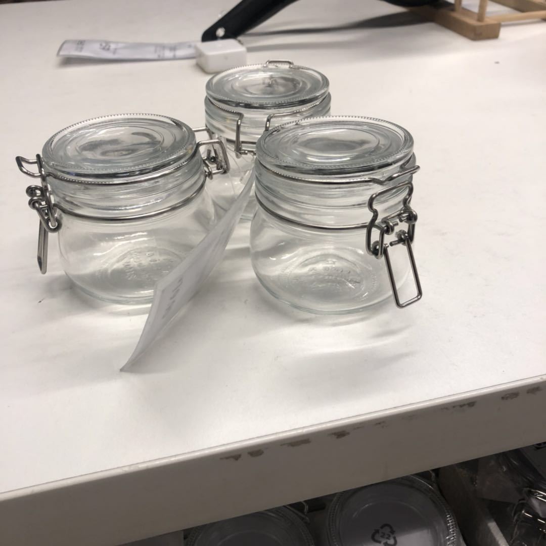 宜家考肯附盖罐玻璃密封罐蜂蜜泡菜坛杂粮储物罐调料瓶子国内代购