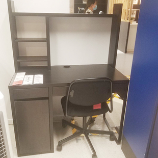 宜家米克 书桌写字桌椅套装书架组合家用简约学习桌国内代购