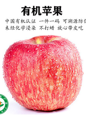 陕西有机苹果新鲜红富士水果天然无农残脆甜孕妇小孩带皮吃不打蜡