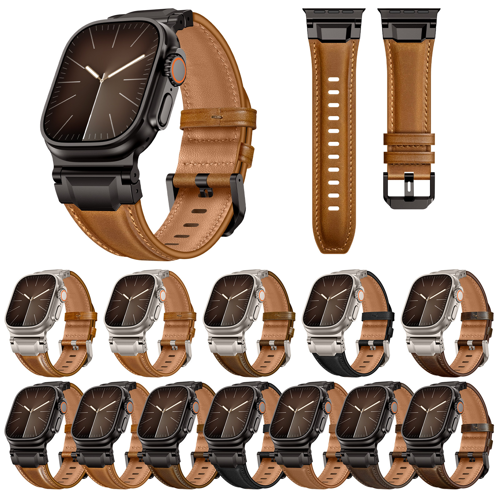 适用iwatchS11表带真皮S10表链