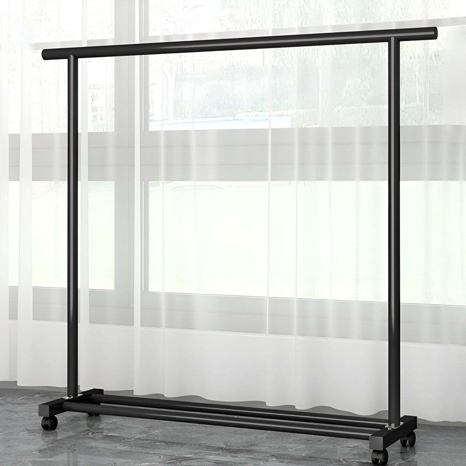 晾衣架落地家用卧室挂衣服折叠单杆新款室内宿舍移动晒凉衣帽架子