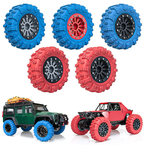 RC 1.45寸条形轮毂JC胎皮红蓝1/18TRX4M1/24 SCX24 FMS Ascent-18