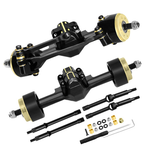 Axial SCX30 铝合金桥 黄铜转向杯配重前后CVD+2mm/带4mm #LF0056