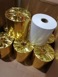 花圈挽联打印纸 条码机专用热敏纸 花圈白事挽联纸11公分宽 100米