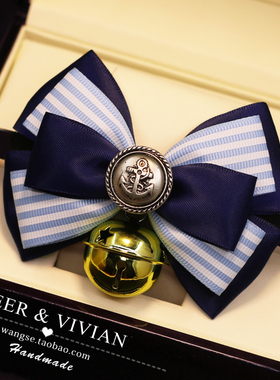 手工宠物饰品铃铛项圈复古蝴蝶领结猫咪狗狗中大型犬泰迪铃铛项圈