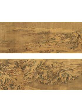 传世名画高清复制宋代李成山水人物卷台北故宫国画艺术微喷装饰画
