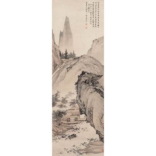 高清复刻陈少梅唐人诗意