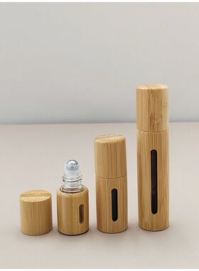 全包竹滚珠瓶精油开窗滚珠瓶精华液生发液香水分装瓶防摔空瓶子