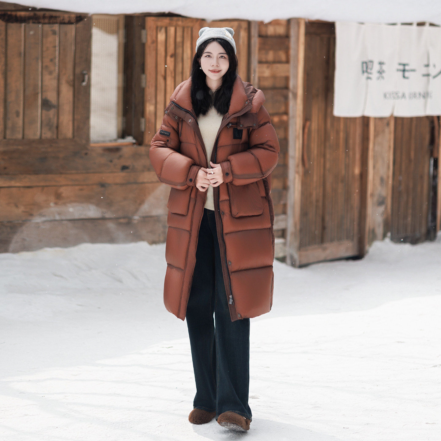 五丁目衣舍2025韩版连帽可拆长款羽绒服女加厚保暖冬季59922647