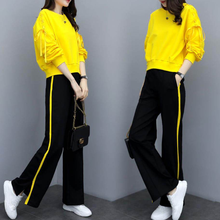Two suits 2020 Spring new pattern fashion Wide leg pants Two piece set Easy leisure time motion Confidante suitin the Women's clothing/Boutique , Set/Student uniforms/Work uniforms , Leisure sports suit  category - from Buy2taobao.com to provide professional Taobao agent buy service