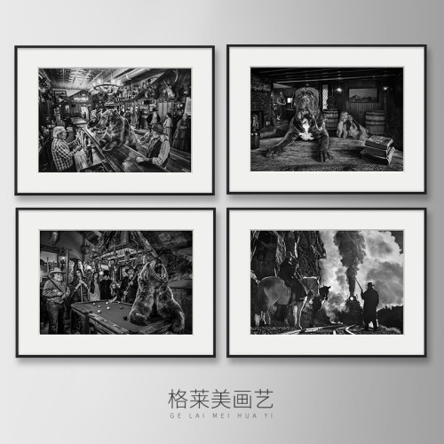 David Yarrow英国摄影师装饰画黑白摄影美国西部风格酒店客厅挂画