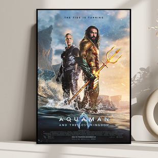 飾畫DC漫畫個性 酒吧影院客廳臥室餐廳掛畫 海王電影海報裝 Aquaman