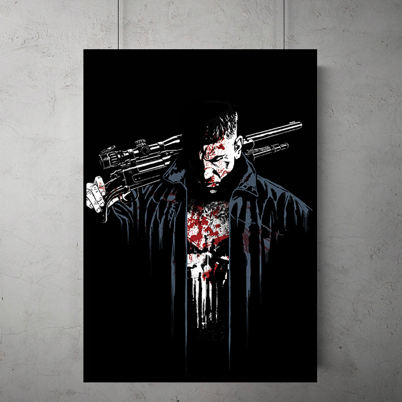 The Punisher 惩罚者 电影海报装饰画漫威人物工业风酒吧书房挂画