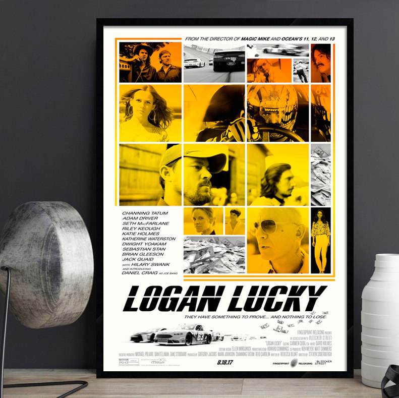 Logan Lucky神偷联盟 电影海报装饰画 影院简约现代有框酒吧挂画
