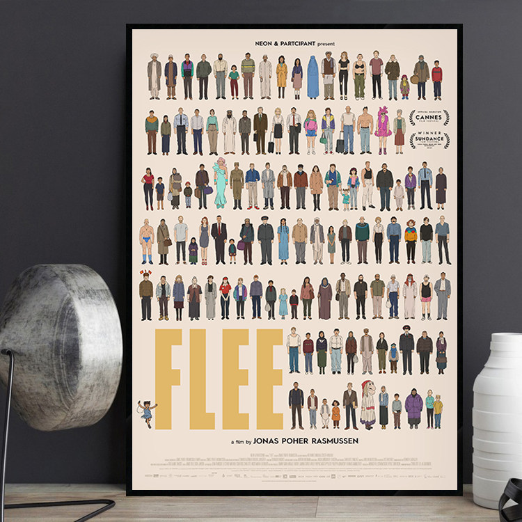flugt 逃亡 电影海报装饰画北欧简约动画卡通个性儿童房床头挂画