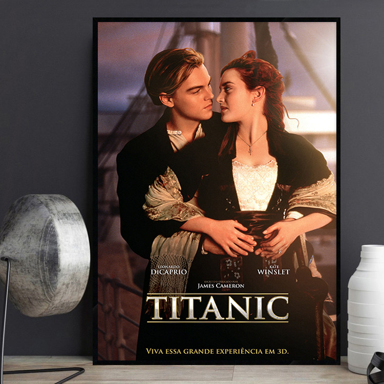 Titanic 泰坦尼克号经典爱情电影海报装饰画文艺餐厅主题酒店挂画