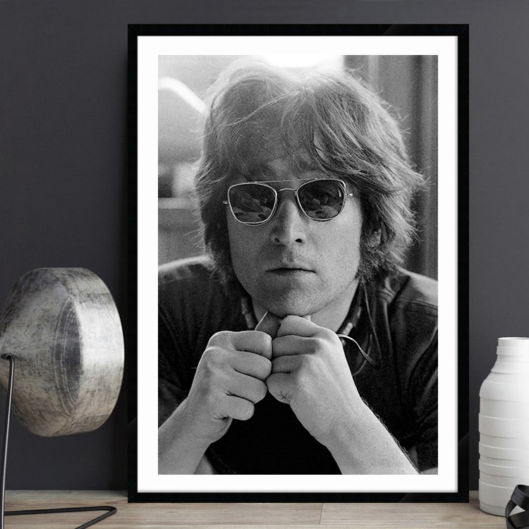 John  Lennon 约翰列侬 音乐明星 英伦复古怀旧风格酒吧餐厅挂画