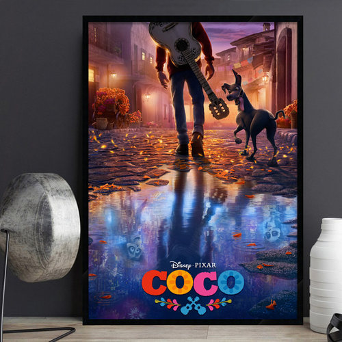 Coco寻梦环游记 电影海报装饰画简约风格有框卡通动画儿童房挂画