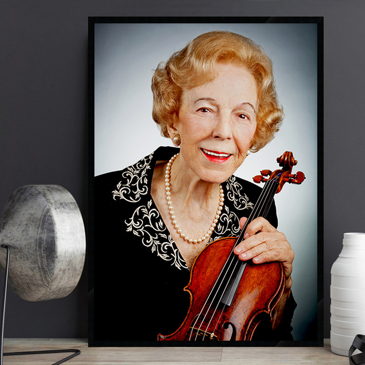 Eleonre Schoenfeld 古典音乐大小提琴家教室琴行装饰画乐器壁画