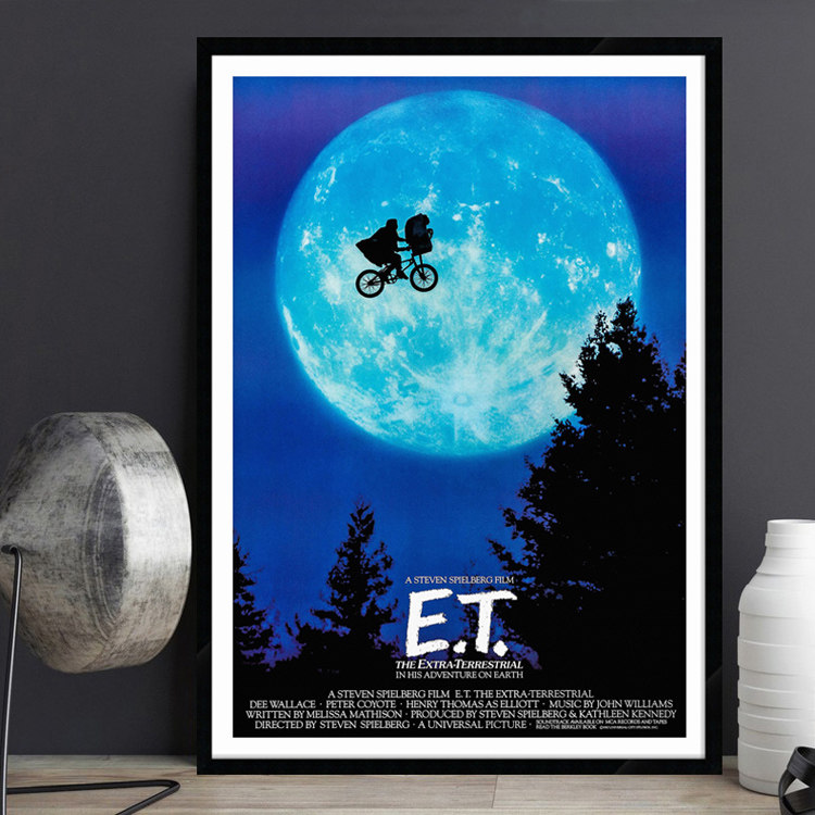 E.T. 外星人 经典电影海报装饰画影院影音室简约有框酒吧宿舍挂画