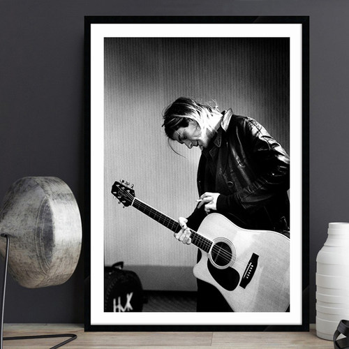 Kurt  Cobain 科特柯本摇滚明星海报吉他乐器装饰画音乐酒吧壁画