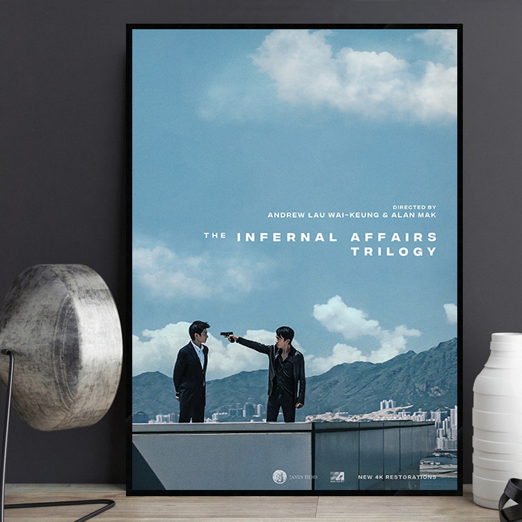 无间道经典香港电影海报装饰画港片式茶餐厅挂画怀旧梁朝伟刘德华