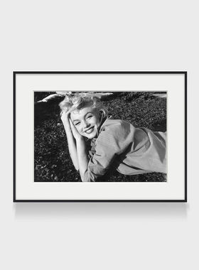 marilyn monroe玛丽莲梦露黑白摄影装饰画复酒吧餐厅酒店客厅挂画
