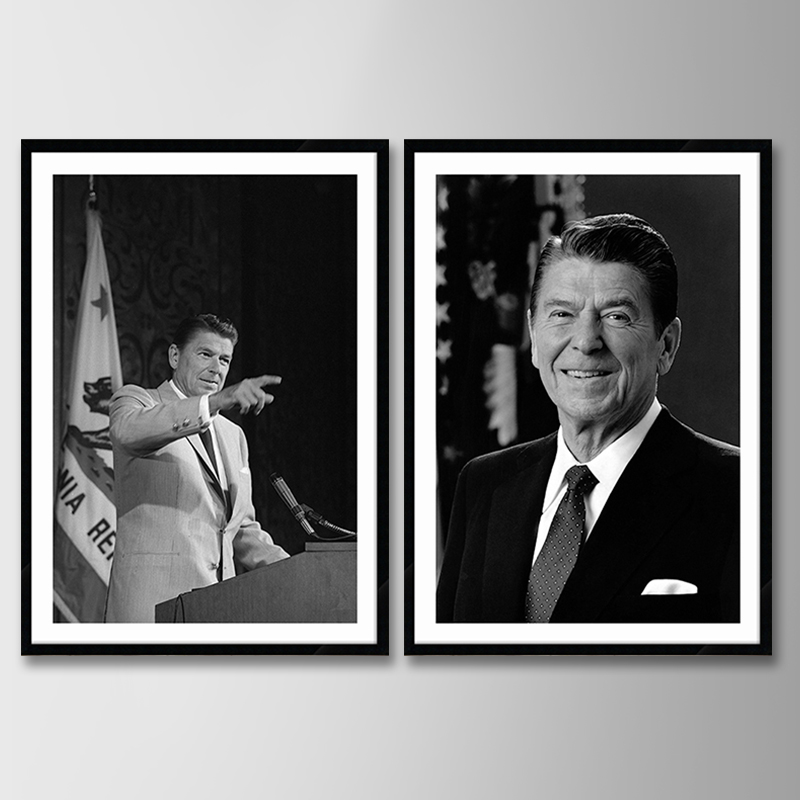 Ronald Reagan 罗纳德里根美国总统装饰名人伟人领袖画像书房挂画