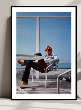 Robert Redford罗伯特雷德福黑白人物装饰画明星海报复古酒店挂画