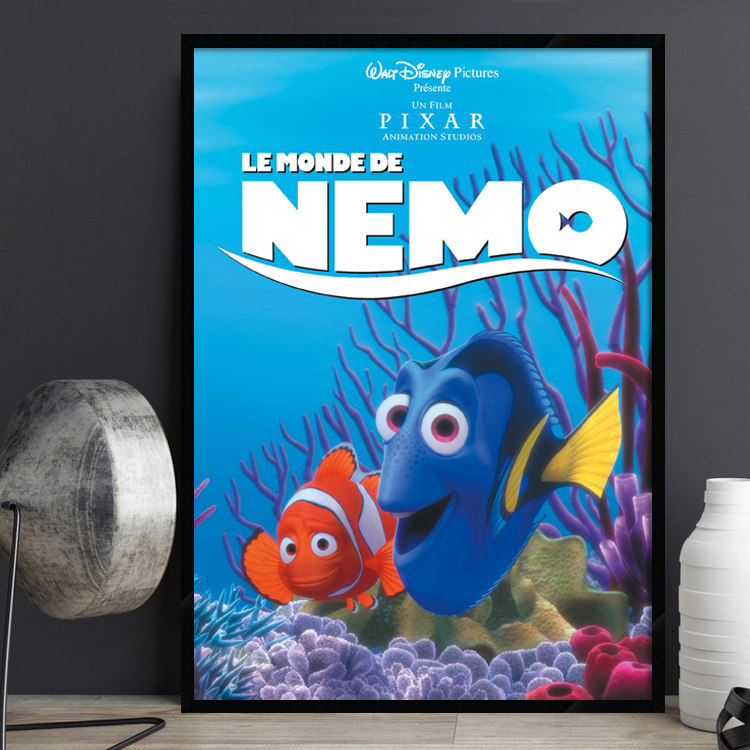 Finding Nemo海底总动员 电影海报装饰画 简约有框儿童房卧室挂画