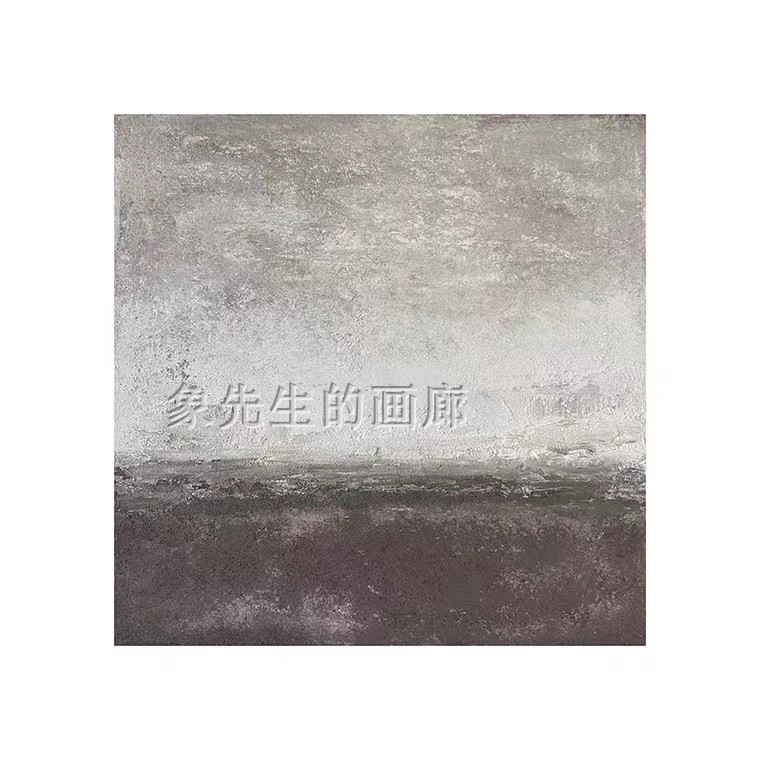 侘寂风肌理抽象画方形无框画客厅手绘肌理油画公司走廊大厅装饰画图片