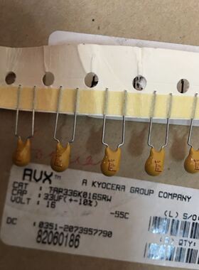 TAP336K016SRW 进口AVX 直插 钽电容器 16V33UF 16V P5