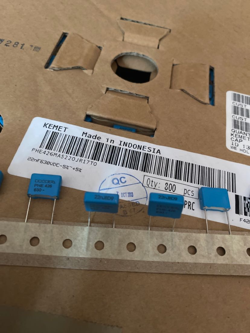 PHE426MA5220JR17T0 KEMET 630V 223 22NF RIFA薄膜电容器 P=10MM
