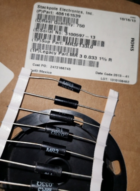 美国STACKPOLE 0.033R/欧 MR3FT33L0无感 发烧 电阻器1% 33MR毫欧