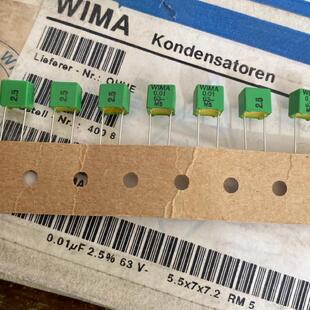 10NF 103 63V 5MM FKP 绿威马铜脚发烧电容 0.01UF2.5% WIMA