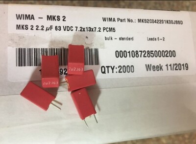威马 WIMA薄膜电容器 225 63V 2.2UF MKS2 原装正品 行货 P=5MM