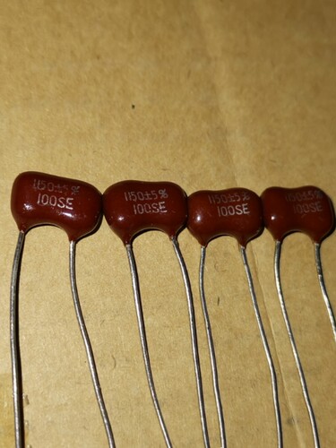 进口三信SOSHIN(SE) 银云母电容器 100V1150PF 代1000PF 102/100V