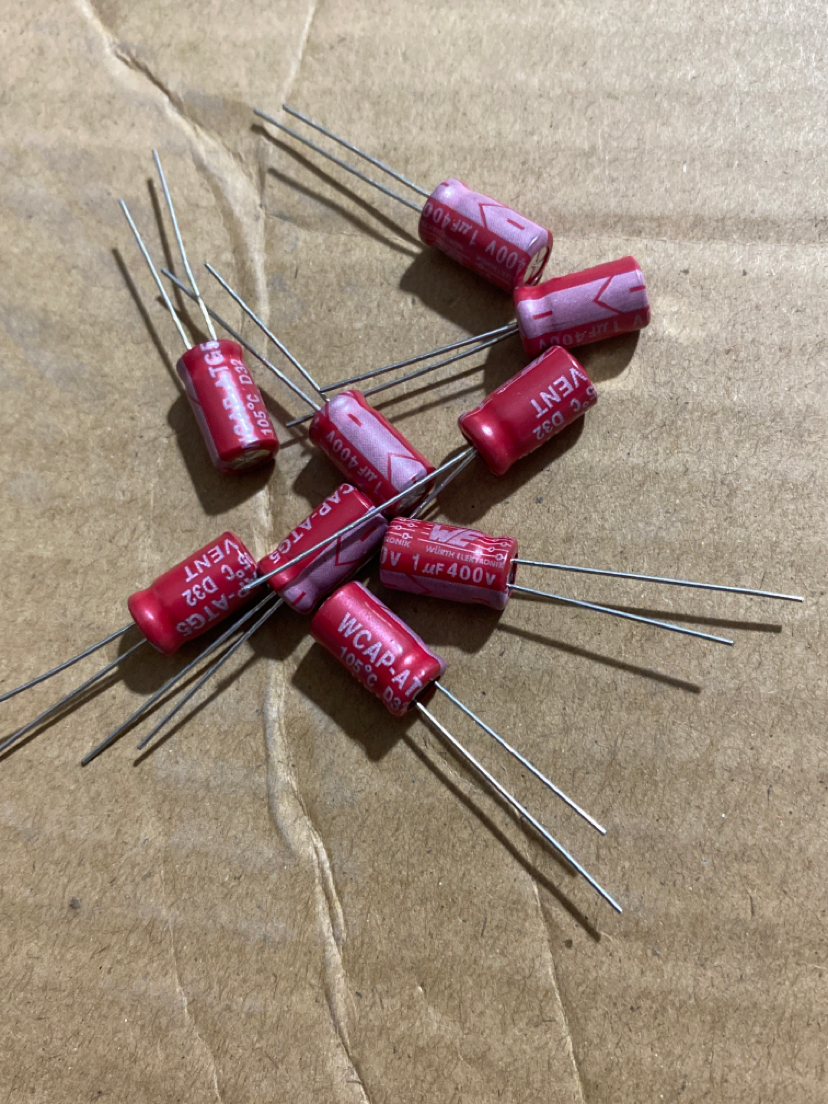 电容 400V1UF 进口 红袍音频电解电容器 1uf/400v 6*11