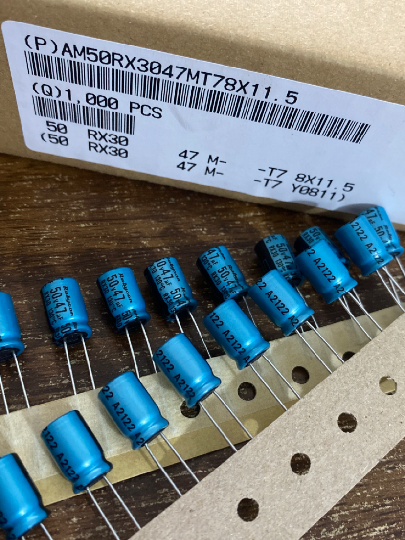47uf 50v 红宝石rubycon电解电容器50v47uf 8*12 rx30耐高温130度