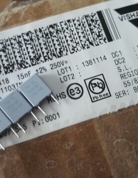 VISHAY BC标 MKP418 0.015uF/250V 2%高精度薄膜电容器(15nF 153)