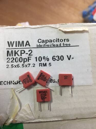 WIMA MKP2系列 630V222 2200PF 2200P 2N2 全新薄膜电容器5M