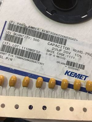 T356K226K035AT7301 35V22UF 22UF35V KEMET基美直插 钽电容器DIP