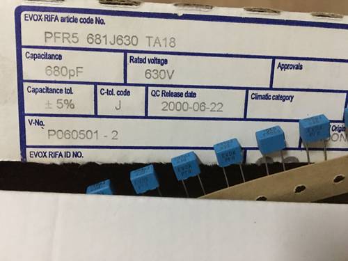 EVOX RIFA PFR5 680pf 681 680P 630V MKP 薄膜电容 P5