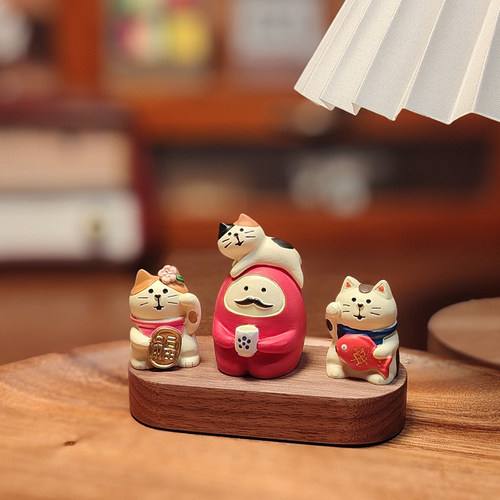 招福猫丨万福招财猫咪杂货潮玩公仔 ins树脂桌面摆件送礼物工艺品