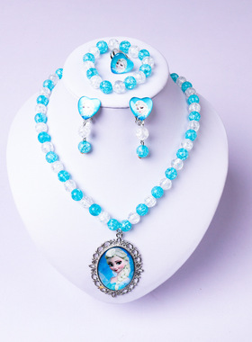 儿童耳环戒指项链公主风饰品艾莎