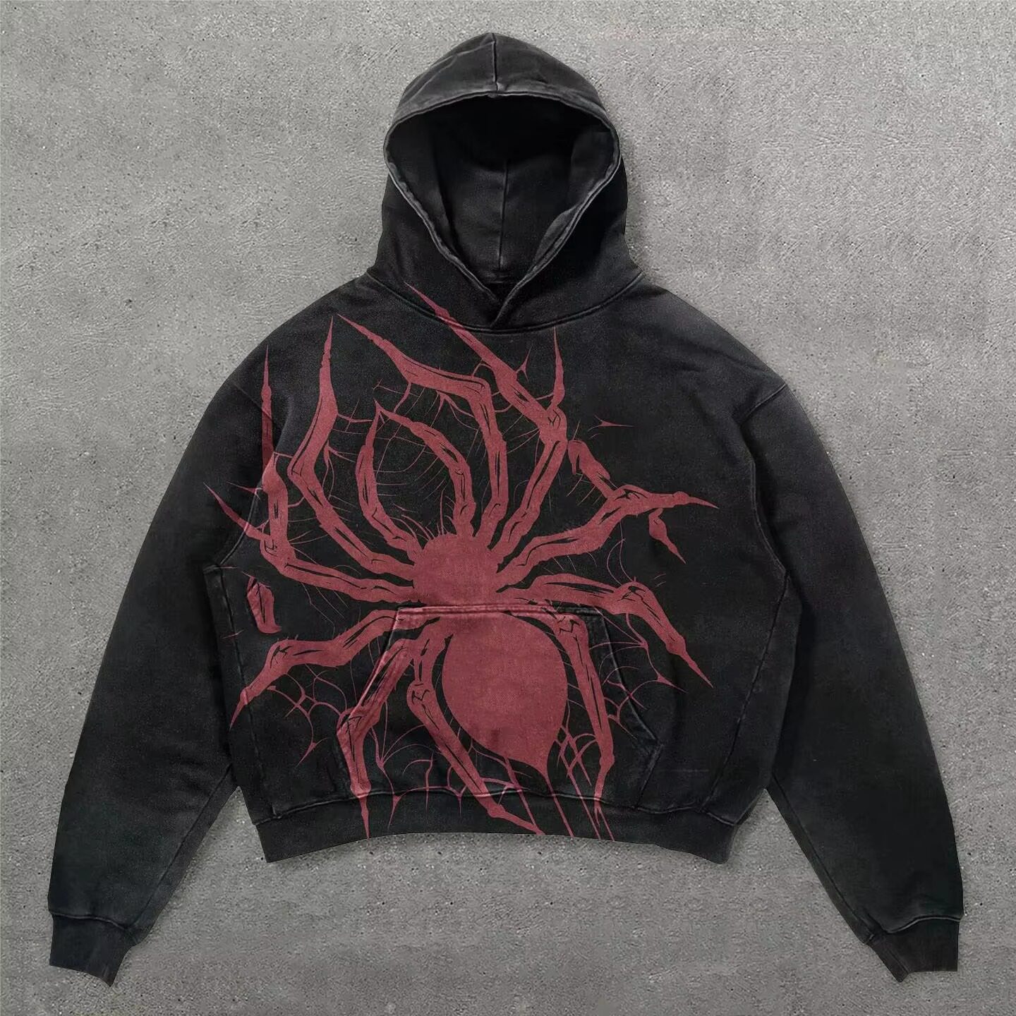 Spider pattern printed oversized sportswear