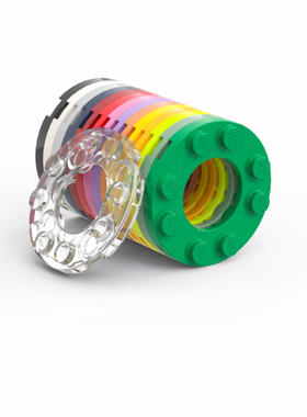 LEGO乐高 11833 28620 29337 4x4 中间带16mm孔圆板 黑浅灰透明橙