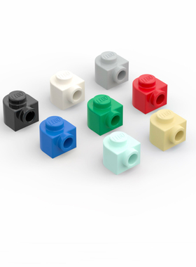 LEGO乐高 黑色3386 1x1x2/3单侧半弧面带孔凸点砖 白 浅灰 绿 米