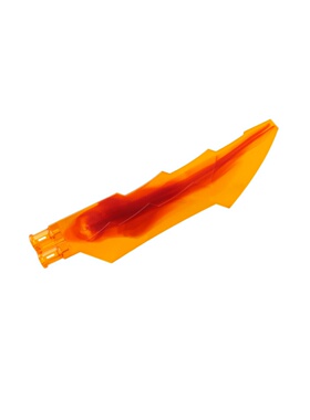 LEGO乐高 79895pb02 14L 带十字轴孔螺旋桨大刀 6514437 透明橙色