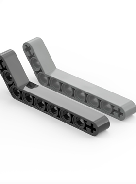 乐高LEGO 32271 1X9(3X7)带孔弯臂 黑色6276835 深灰色 4281516